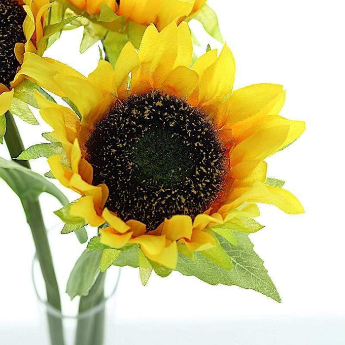 Sunflowers Artificial Flowers Bouquets with Stems Silk Fake Fall Yellow  Faux Sun Flowers Bulk for Wedding