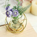 3 pcs 3" tall Geometric Metal Round Votive Candle Holders Flower Vases - Gold IRON_CAND_012_GOLD