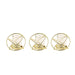 3 pcs 3" tall Geometric Metal Round Votive Candle Holders Flower Vases - Gold IRON_CAND_012_GOLD