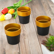 3 pcs 3" tall Metallic Round Plastic Flower Plant Pots