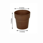 3 pcs 3" tall Metallic Round Plastic Flower Plant Pots
