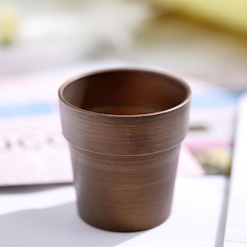 3 pcs 3" tall Metallic Round Plastic Flower Plant Pots