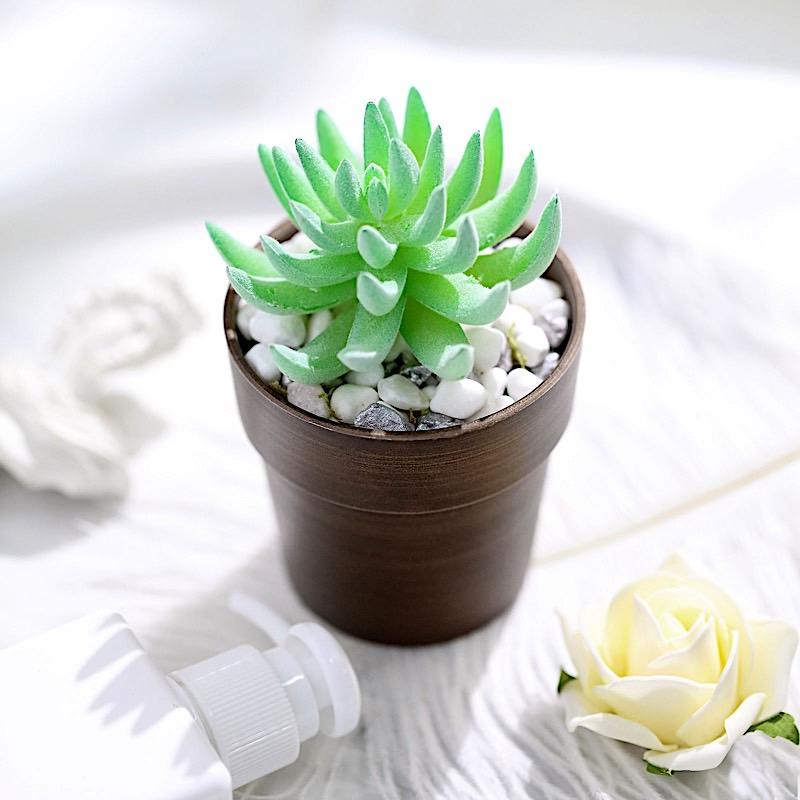 3 pcs 3" tall Metallic Round Plastic Flower Plant Pots