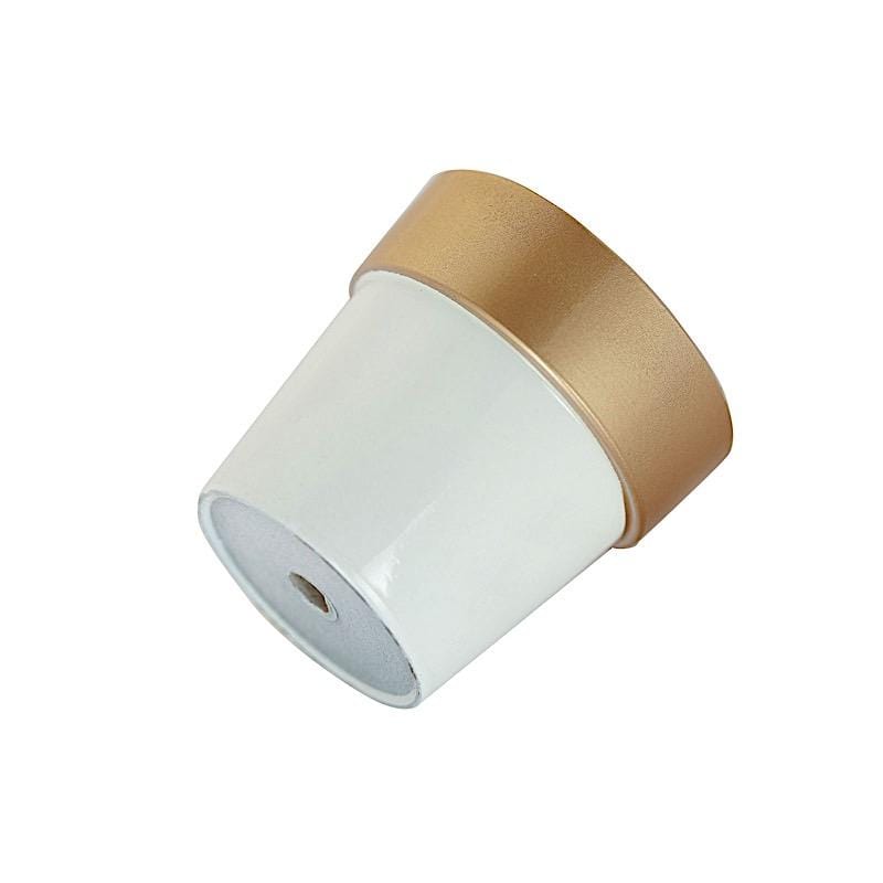 3 pcs 3" tall Metallic Round Plastic Flower Plant Pots