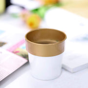 3 pcs 3" tall Metallic Round Plastic Flower Plant Pots