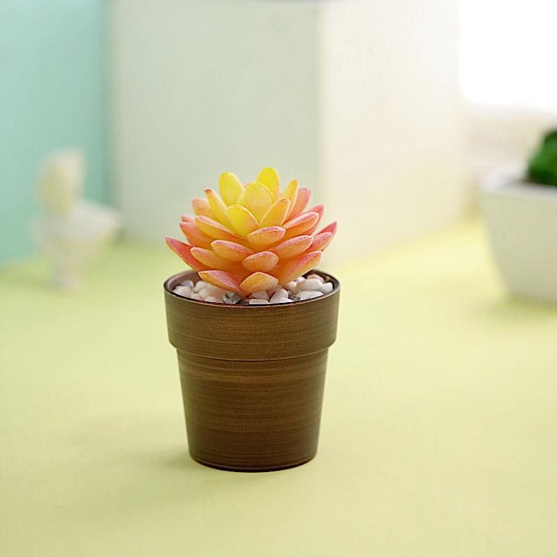 3 pcs 3" tall Metallic Round Plastic Flower Plant Pots