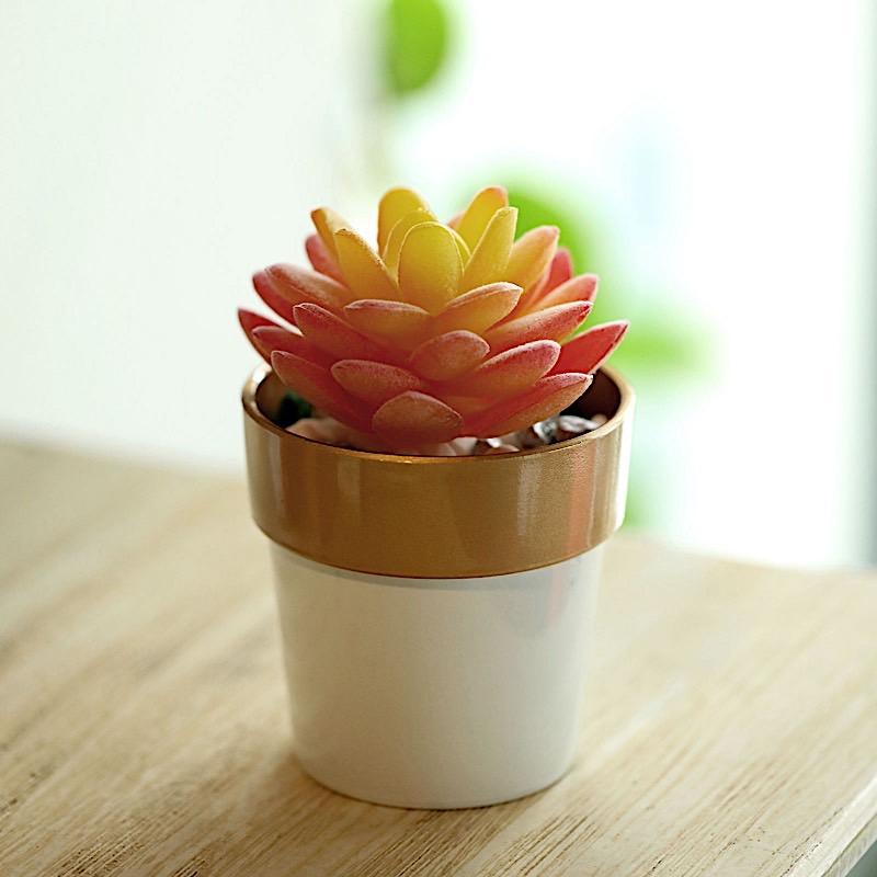 3 pcs 3" tall Metallic Round Plastic Flower Plant Pots