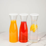 3 pcs 34 oz Plastic Carafes with Lids Beverage Jars - Clear and White DSP_SERV_CRF01_34_CLR
