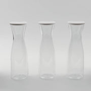 3 pcs 34 oz Plastic Carafes with Lids Beverage Jars - Clear and White DSP_SERV_CRF01_34_CLR