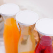 3 pcs 34 oz Plastic Carafes with Lids Beverage Jars - Clear and White DSP_SERV_CRF01_34_CLR