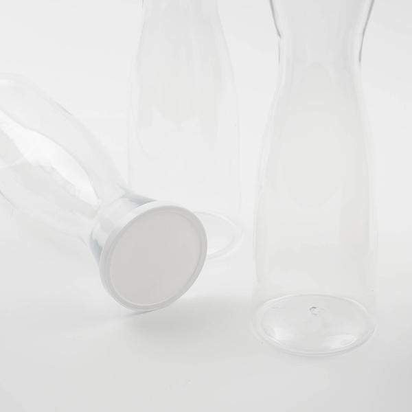 3 pcs 34 oz Plastic Carafes with Lids Beverage Jars - Clear and White DSP_SERV_CRF01_34_CLR