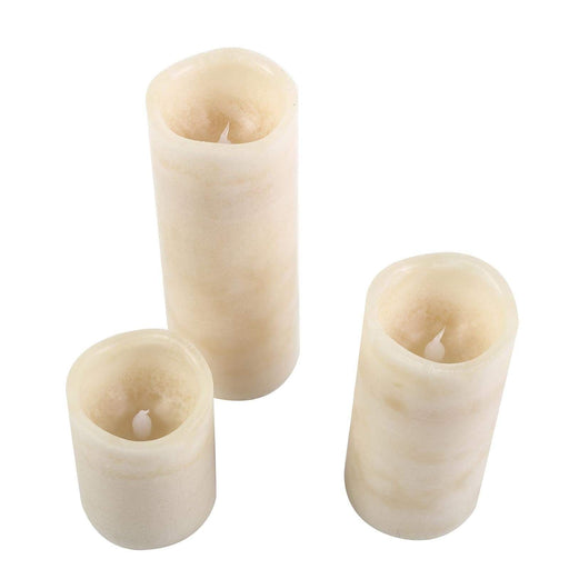 3 pcs 4" 6" 8" tall LED Pillar Candles Lights with Remote Control LED_CAND_PL01_IVR