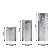 3 pcs 4" 6" 8" tall LED Pillar Candles Lights with Remote Control - Metallic Gold