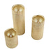 3 pcs 4" 6" 8" tall LED Pillar Candles Lights with Remote Control - Metallic Gold LED_CAND_PL03_GOLD
