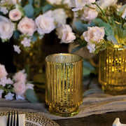 3 pcs 5" Speckled Mercury Glass Votive Candle Holders