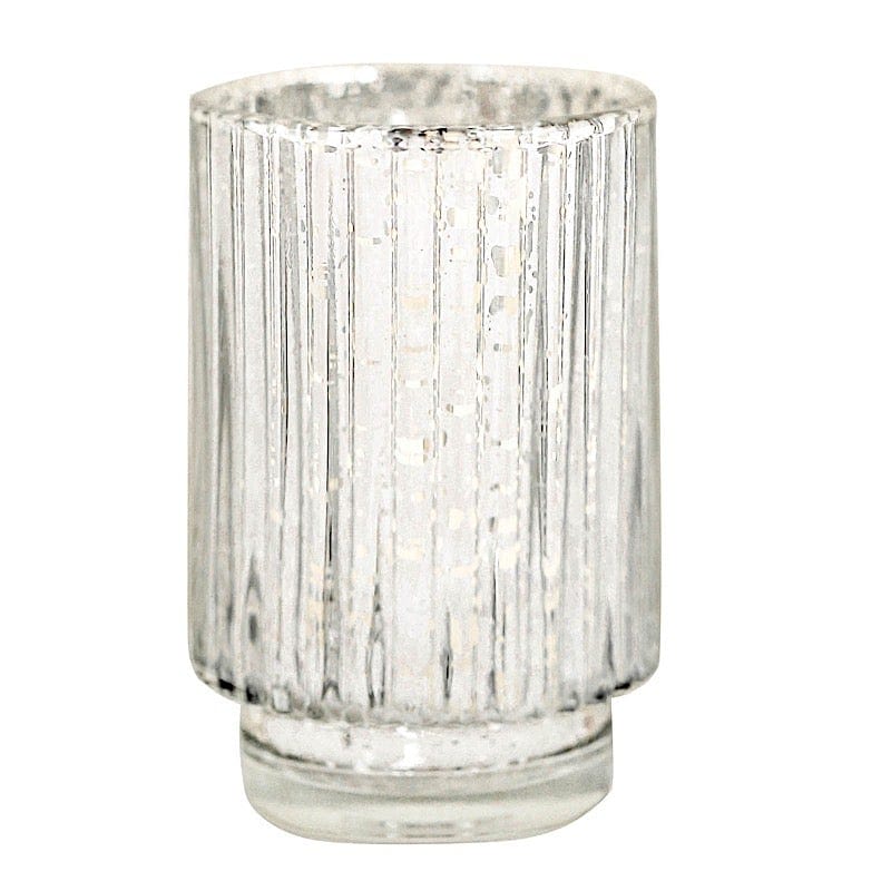 3 pcs 5" Speckled Mercury Glass Votive Candle Holders