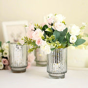 3 pcs 5" Speckled Mercury Glass Votive Candle Holders