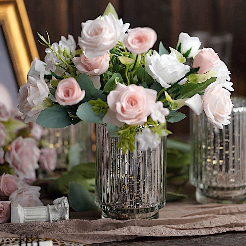 3 pcs 5" Speckled Mercury Glass Votive Candle Holders