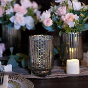 3 pcs 5" Speckled Mercury Glass Votive Candle Holders