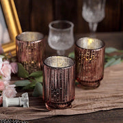 3 pcs 5" Speckled Mercury Glass Votive Candle Holders