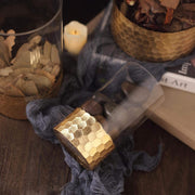 3 pcs 6" 8" 10" Glass Cylinder Honeycomb Rim Vases - Clear with Gold VASE_A26_SET01_GOLD