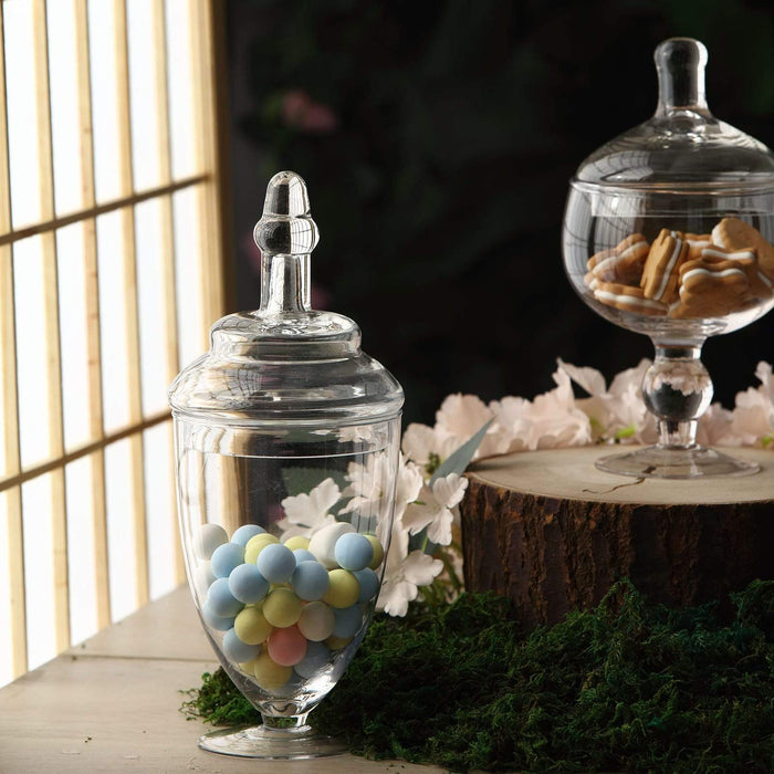 3 9 10 11 tall Glass Apothecary Jars Containers with Lids - Clear