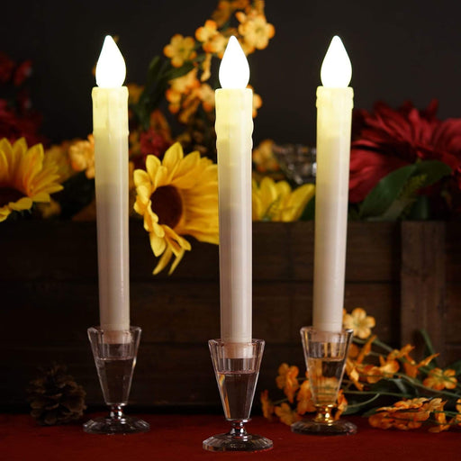 3 pcs 9" tall LED Flameless Taper Candles Lights - Warm White LED_CAND_TP03_WHT