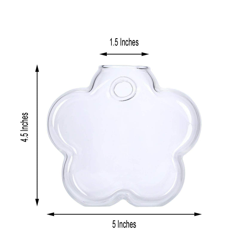 3 pcs Flower Glass Wall Terrariums Vases - Clear GLAS_VASE003_FLO_CLR