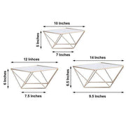 3 pcs Metal with Glass Geometric Cake Stands