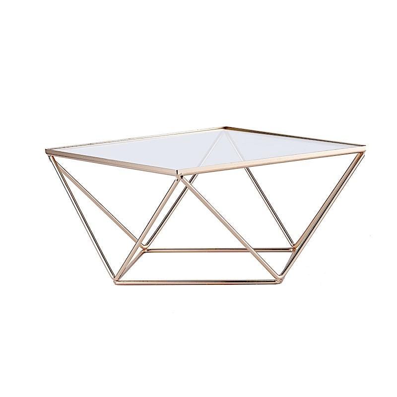 3 pcs Metal with Glass Geometric Cake Stands