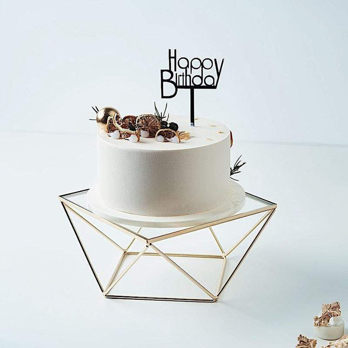 3 pcs Metal with Glass Geometric Cake Stands