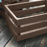 3 pcs Natural Wooden Crate Boxes Planter Holders