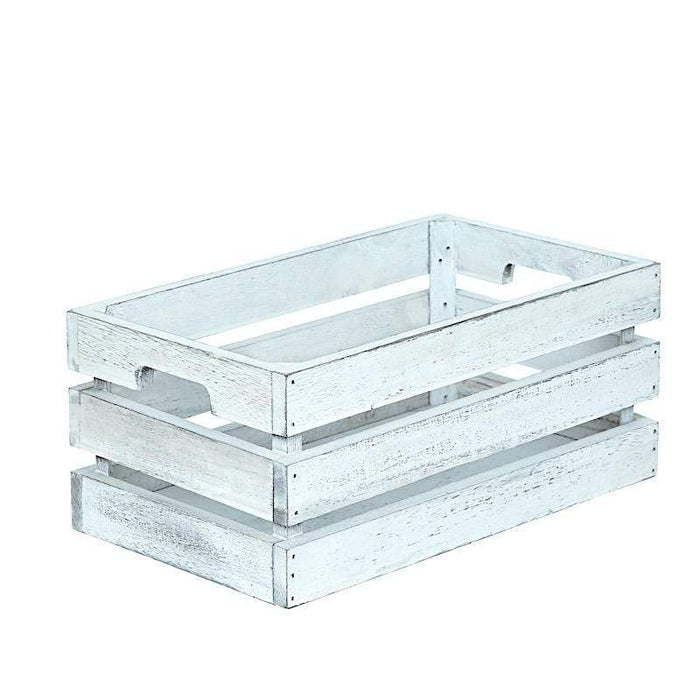 3 pcs Natural Wooden Crate Boxes Planter Holders - White WOD_PLNT03_SET_WHT