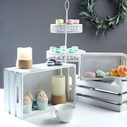 3 pcs Natural Wooden Crate Boxes Planter Holders - White WOD_PLNT03_SET_WHT