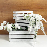 3 pcs Natural Wooden Crate Boxes Planter Holders - White WOD_PLNT03_SET_WHT