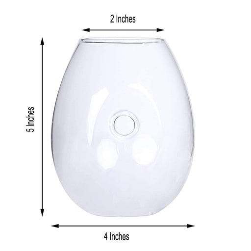 3 pcs Oval Glass Wall Terrariums Vases - Clear GLAS_VASE003_TEAR_CLR