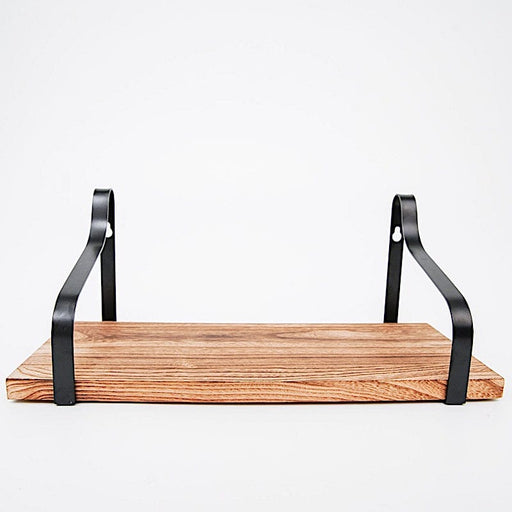 3 pcs Rectangular Metal with Wood Floating Shelves - Natural WOD_HOPSHLF_FLO01_DKBN