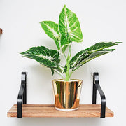 3 pcs Rectangular Metal with Wood Floating Shelves - Natural WOD_HOPSHLF_FLO01_DKBN