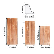 3 pcs Rectangular Metal with Wood Floating Shelves - Natural WOD_HOPSHLF_FLO01_DKBN