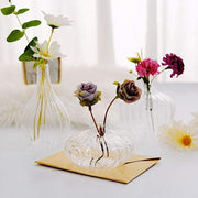 3 pcs Round Ribbed Glass Flower Vases Centerpieces - Clear VASE_RND_001_SET_CLR