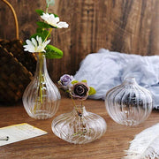 3 pcs Round Ribbed Glass Flower Vases Centerpieces - Clear VASE_RND_001_SET_CLR