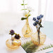 3 pcs Round Ribbed Glass Flower Vases Centerpieces - Gold VASE_RND_001_SET_GOLD