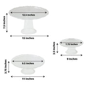 3 Plastic Stackable Dessert Pedestals Round Cupcake Display Stands Set - Clear CAKE_PLST_R006_SET_CLR