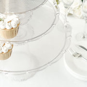3 Plastic Stackable Dessert Pedestals Round Cupcake Display Stands Set - Clear CAKE_PLST_R006_SET_CLR