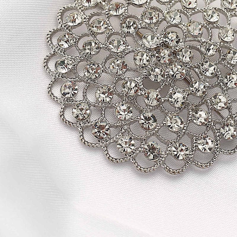 3" Rhinestone Metal Flower Buckle Chair Decorations