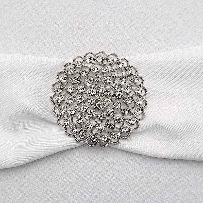 3" Rhinestone Metal Flower Buckle Chair Decorations