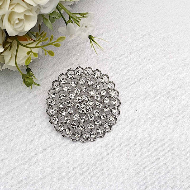 3" Rhinestone Metal Flower Buckle Chair Decorations