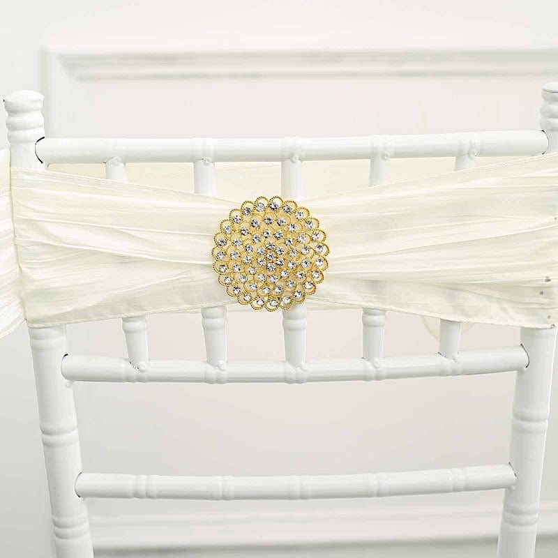 3" Rhinestone Metal Flower Buckle Chair Decorations