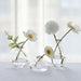 3 Small Glass Flower Vases Centerpieces with Metallic Gold Rim - Clear VASE_RND_006_SET_CLGD