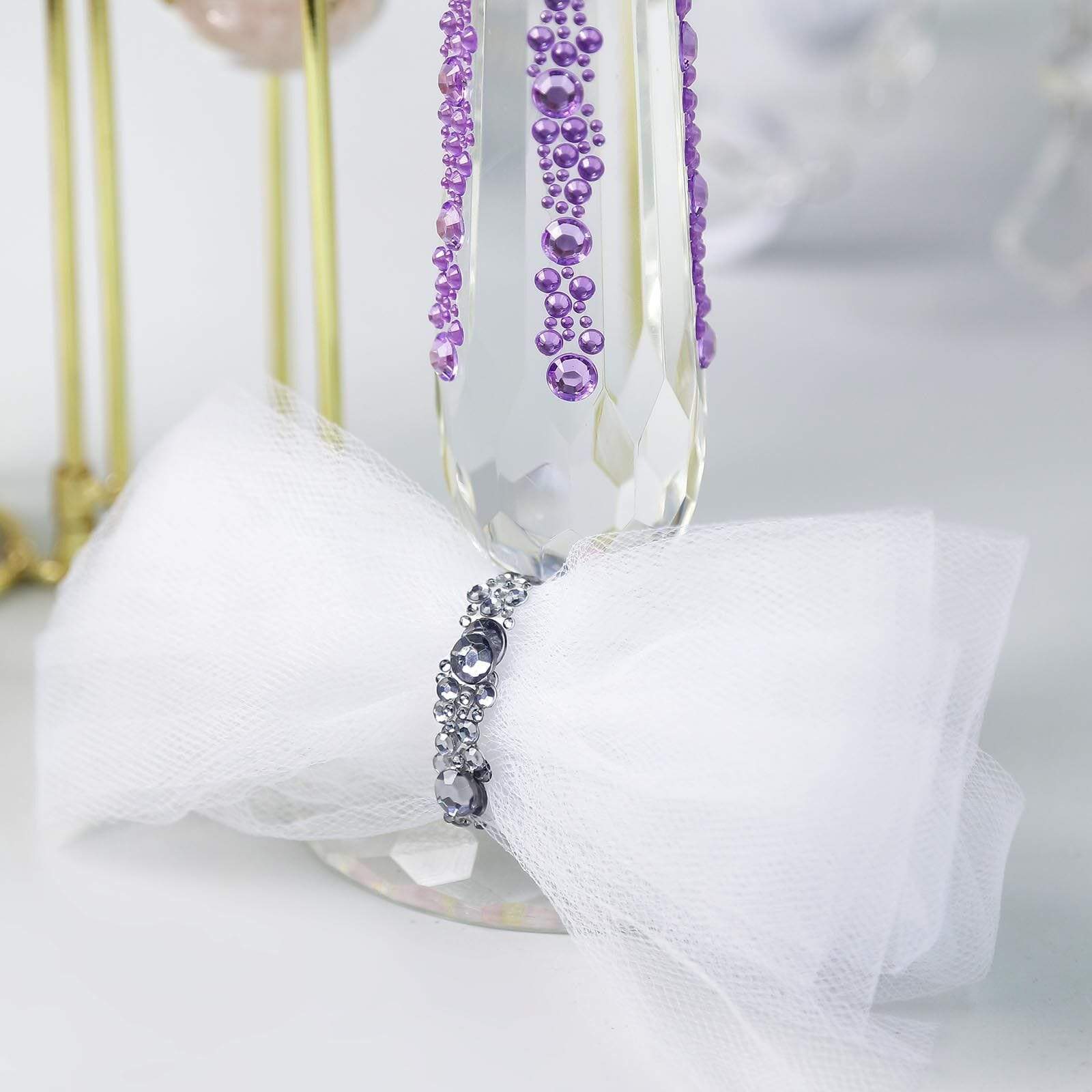 3 strips Stick on Diamond Stickers Self-Adhesive Gems